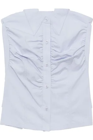Low Classic Button-up strapless top