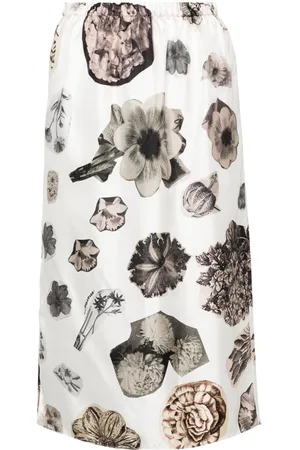 Marni Floral-print silk skirt