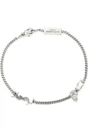 Saint Laurent Monogram-logo gemstone bracelet