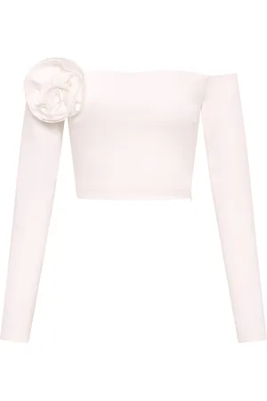 Nicholas Elaina floral-rosette off-shoulder top