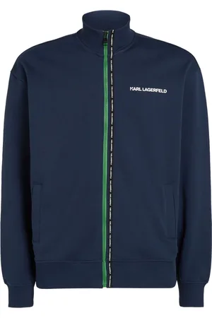 Karl Lagerfeld Logo-stripe zip-up sweatshirt