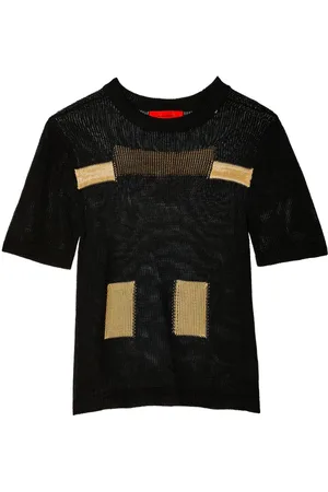 ECKHAUS LATTA Poster two-tone knitted T-shirt