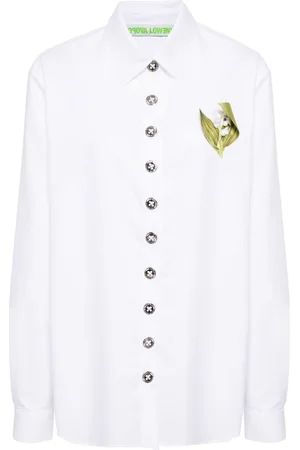 Chopova Lowena Floral-appliqué button-up shirt