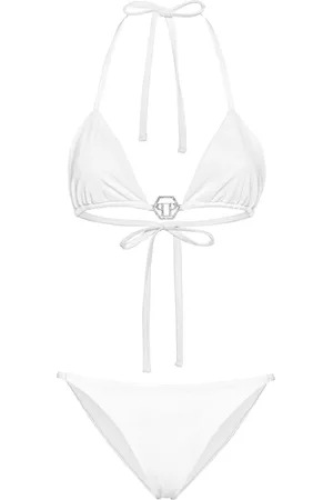 Philipp Plein Logo-plaque triangle bikini set