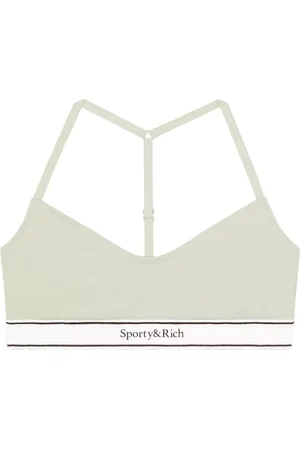 Sporty & Rich Serif Logo racerback sports bra