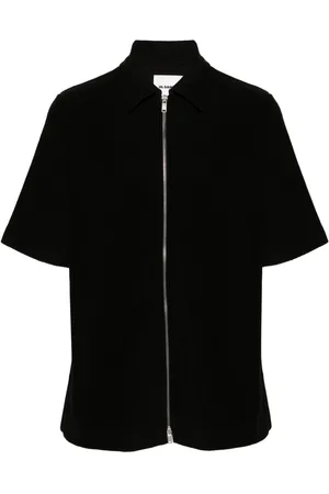 Jil Sander + towelling zip-up shirt