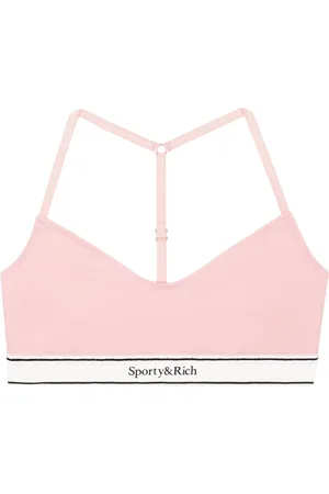 Sporty & Rich Serif Logo racerback sports bra