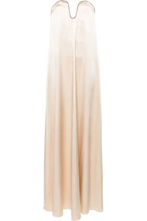 Roland Mouret Rhinestone satin maxi dress
