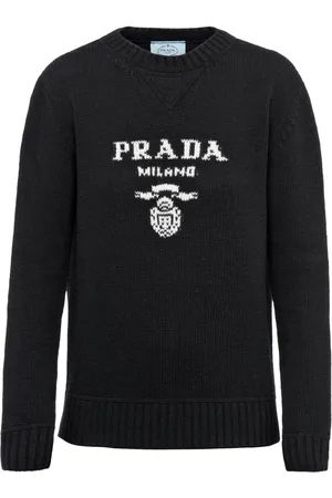 Prada Logo-intarsia wool-cashmere jumper