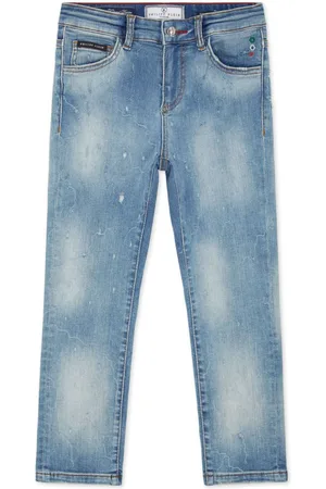 Philipp Plein Logo-appliqué cotton jeans