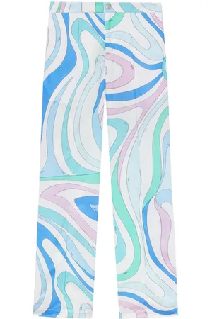 Puccini Marmo-Print cotton trousers