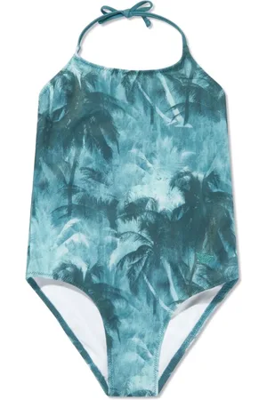 Emporio Armani Tropical-print tie fastening swimsuit