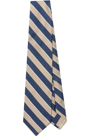 BARBA Stripe-pattern silk tie
