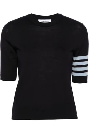 Thom Browne 4-Bar Stripes intarsia-knit T-shirt