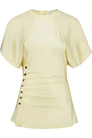 Paco rabanne Draped-detail round-neck blouse
