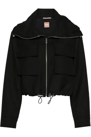 HUGO BOSS Logo-plaque cropped jacket