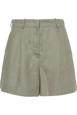 Kiton Pleated detail linen shorts