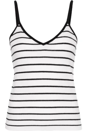 Allude Striped fine-knit top
