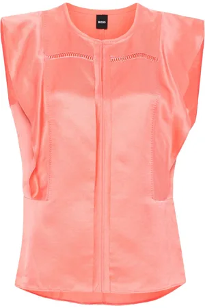 HUGO BOSS Ruffle-trim twill blouse