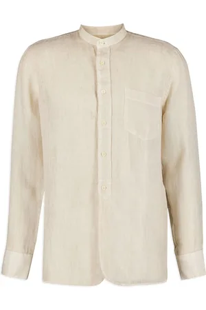 120% Lino Collarless linen shirt