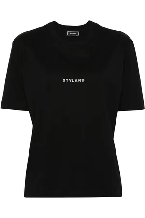 Styland Glitter-detail cotton T-shirt