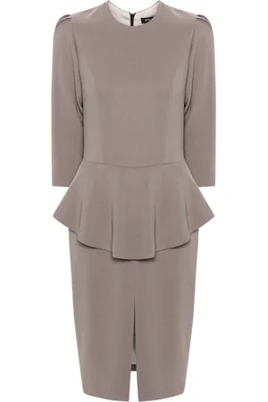 Styland Peplum-waist midi dress