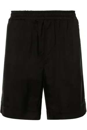 Msgm Logo-embroidered satin shorts