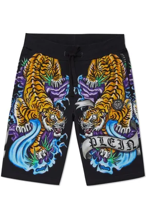 Philipp Plein Tattoo-print drawstring shorts