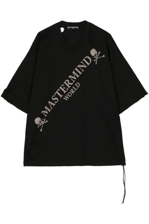 MASTERMIND Distressed-effect cotton T-shirt