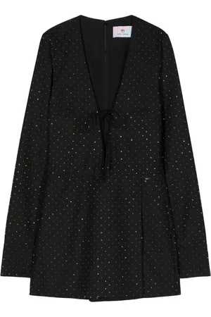 Chiara Ferragni Rhinestone-embellished gabardine playsuit