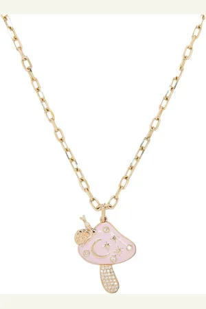 Sydney Evan 14kt yellow Celestial Mushroom pendant necklace