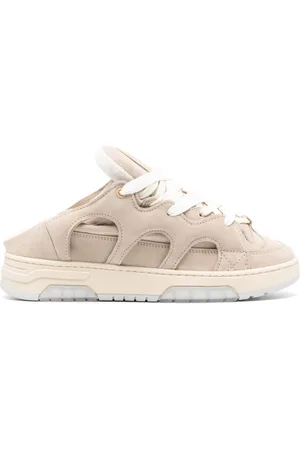 PAURA Panelled suede slippers