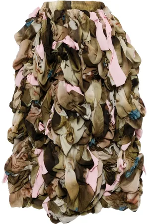 Comme des Garçons Layered-design midi skirt
