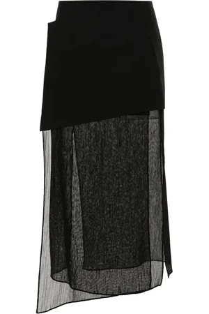 Gauchere Panelled wool skirt