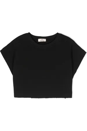 Le pandorine Textured-finish cropped T-shirt