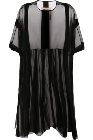 UMA WANG Striped sheer midi dress
