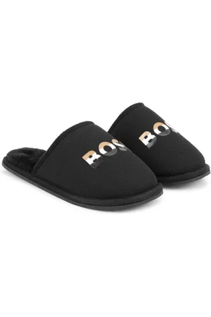 HUGO BOSS Logo-print mesh slippers