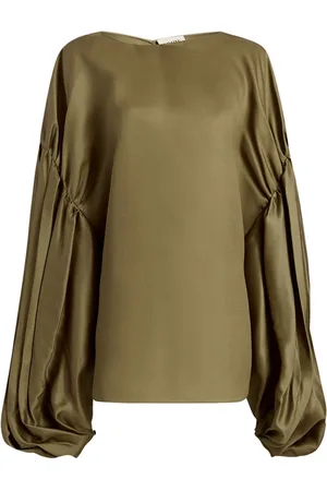 Khaite Quico pleat-detail silk blouse