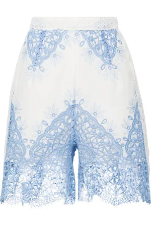 Evarae Layla lace-embroidered shorts