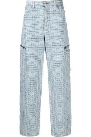 Givenchy 4G-embossed logo-plaque wide-leg jeans