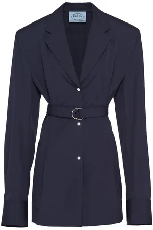 Prada Cotton-poplin belted blazer