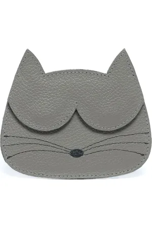 Sarah Chofakian Cat-face leather card holder