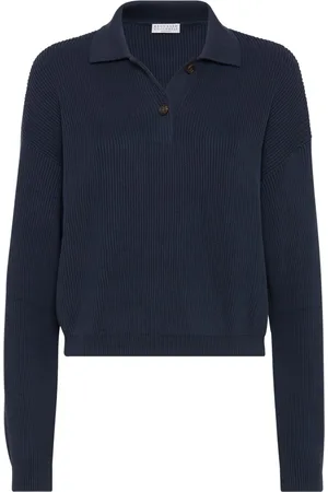 Brunello Cucinelli Ribbed-knit cotton polo shirt