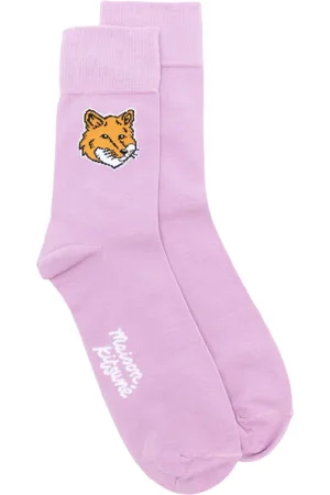 Maison Kitsuné Fox Head logo-intarsia socks