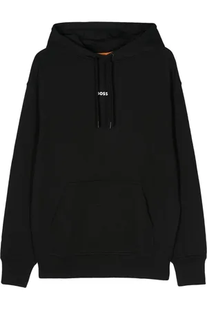 HUGO BOSS Logo-rubberised cotton hoodie