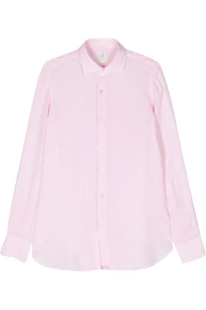 Finamore Spread-collar linen shirt