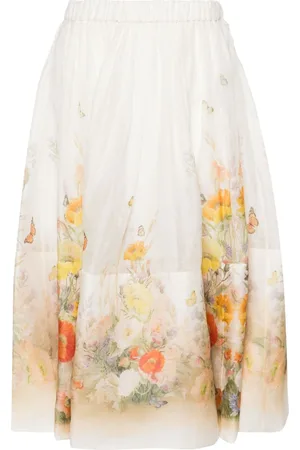 ZIMMERMANN Tranquillity floral-print midi skirt