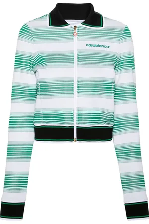Casablanca Logo-embroidered striped sweatshirt