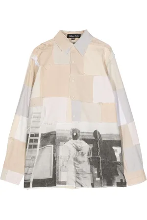 KIDSUPER STUDIOS Patchwork linen-cotton shirt