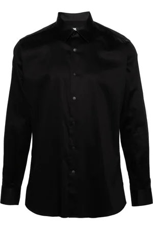 Karl Lagerfeld Satin-trim poplin shirt